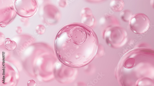 Pink Bubbles Collagen Serum Rejuvenating Skincare for Youthful Radiance Beauty concept