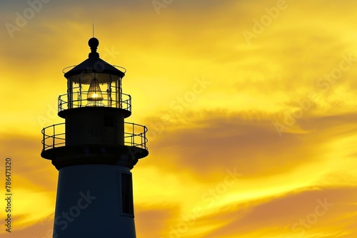 A lighthouse standing tall against the dusky sky, abstract , background