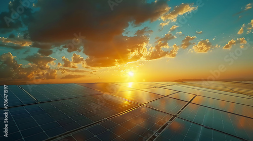 Time-lapse of a solar panel tracking the sun's movement, science and technology, copy space