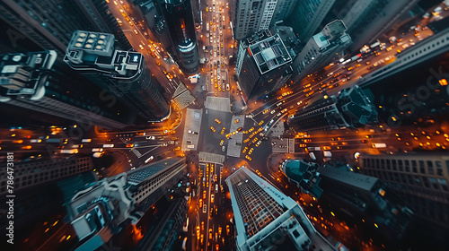 Time-lapse of city traffic from a high vantage point, science and technology, copy space
