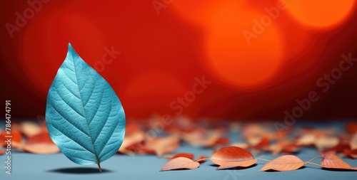 Autumnal scene with orange-red leaves background.