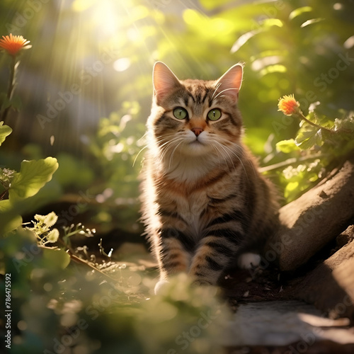 portrait of cat in nature or cat in jungle © artistic