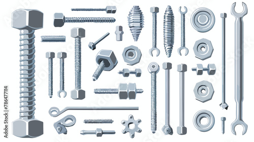Construction Hardware set Bolts Screws Nuts and Rivet photo