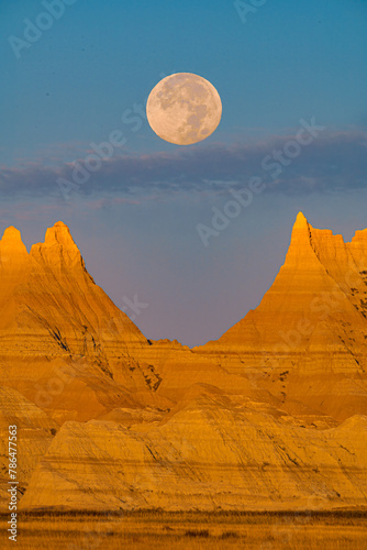 Badlands Moonset photo