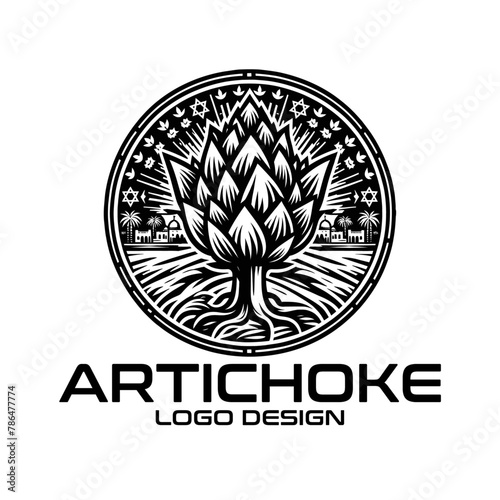 Artichoke Vector Logo Design photo