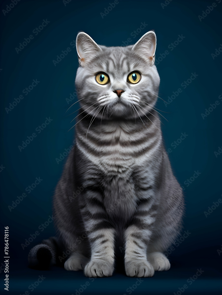 Cat portrait black background