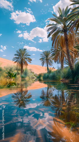 The Diverse Scenic Beauty of a Desert Oasis: Resilience and Survival at Its Finest