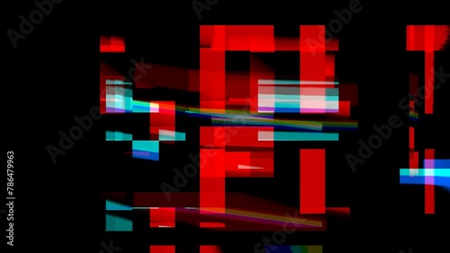 Glitched abstract background with a digital signal error and collapsing data. Element of design. Dancefloor musical abstract background. Vj loop club animation. Motion graphic design.