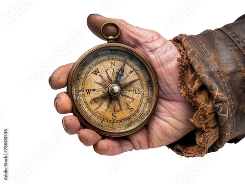 Aged Hand with Compass