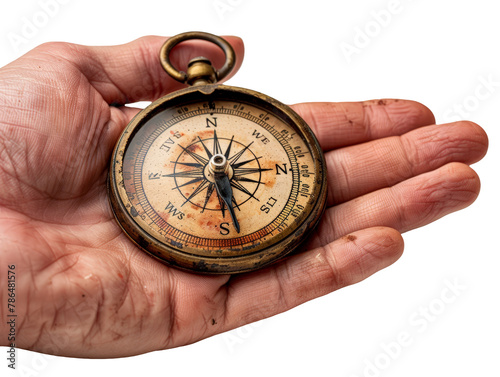 Aged Hand with Compass