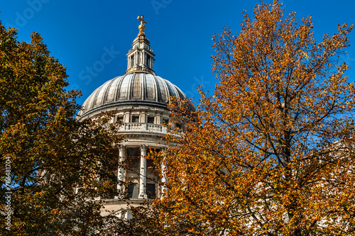 St Pauls Cathedral in London, glowing in the Autumn sun.