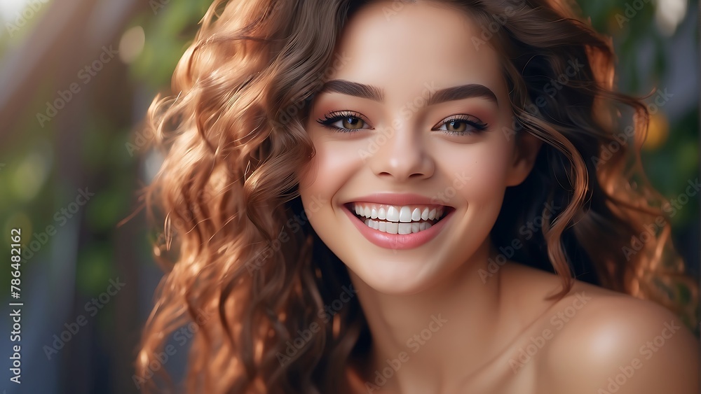 Joyful Brunette Woman with Beautiful Smile and Laughing Eyes Joyful Brunette Woman with Beautiful Smile and Laughing Eyes