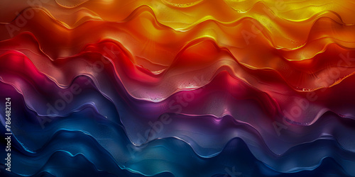 Abstract colorful waves of flowing fabric texture cut out png on transparent background