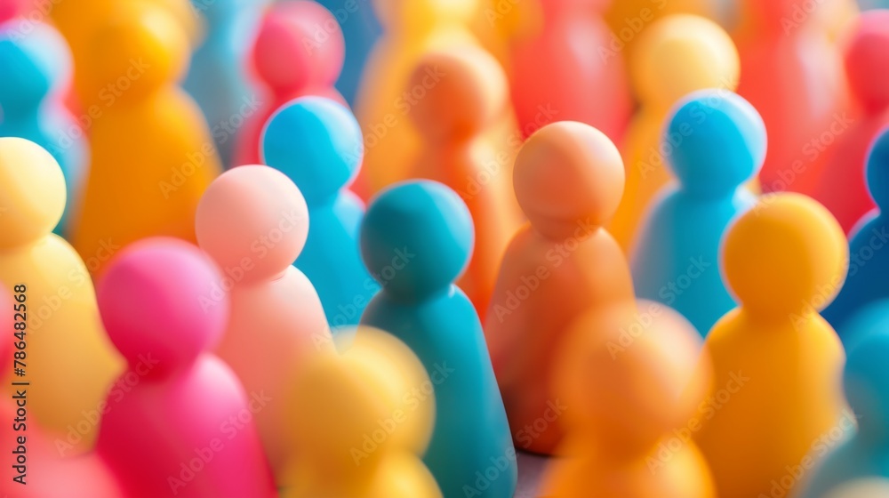 Group of Colorful People Standing Together Group of Colorful People Standing Together