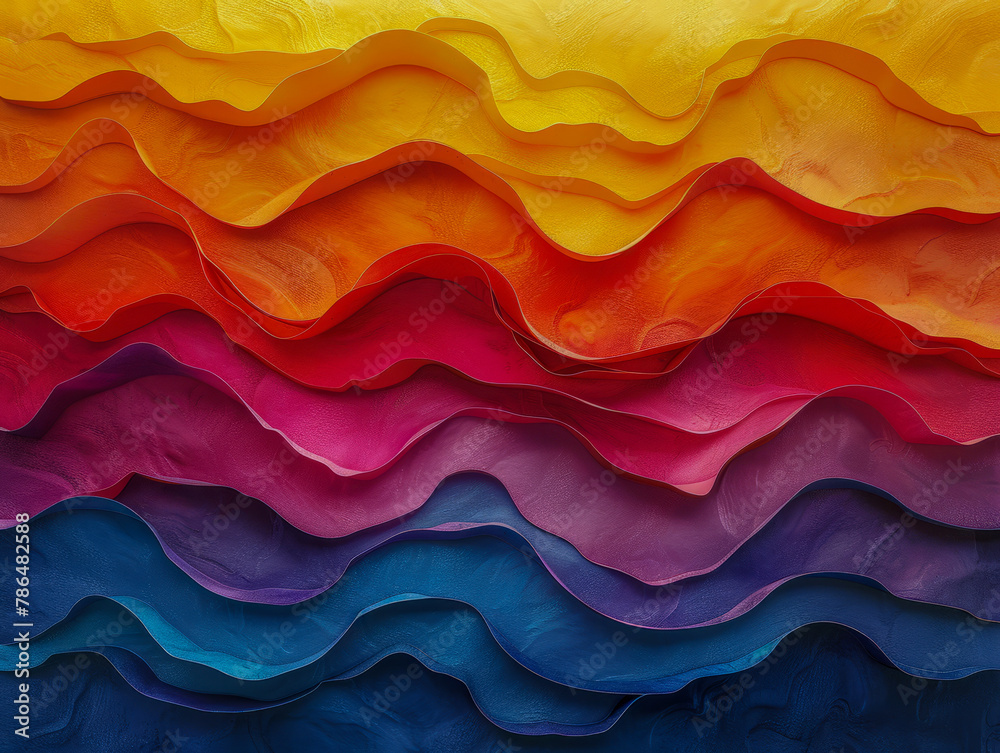 Fototapeta premium Abstract colorful waves of flowing fabric texture cut out png on transparent background