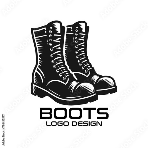 Boots Vector Logo Design photo