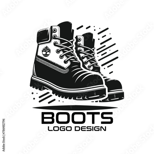 Boots Vector Logo Design photo