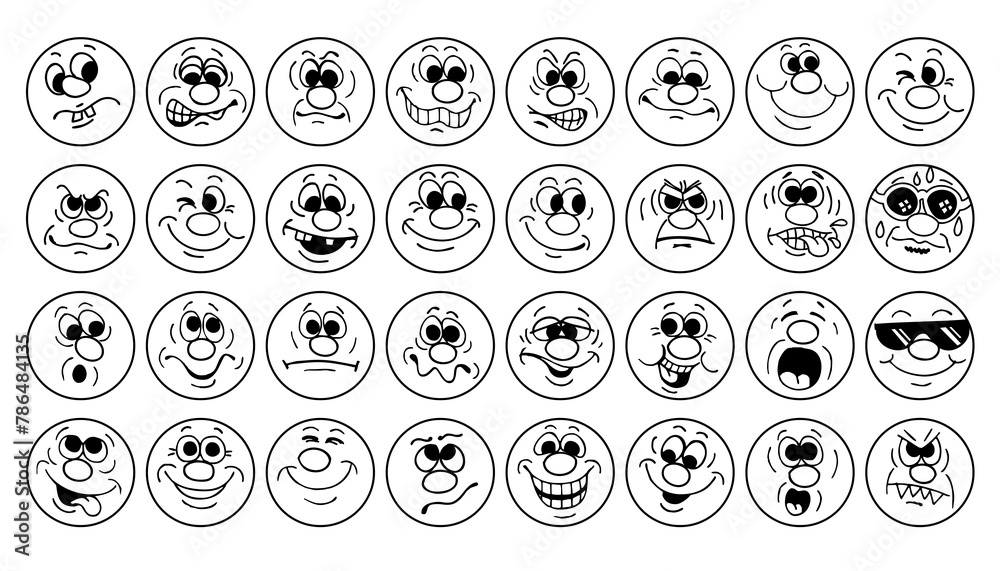 Face emoticon set PNG transparent Face emoticon set PNG transparent