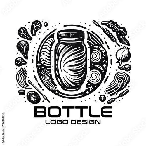 Bottle Vector Logo Design photo