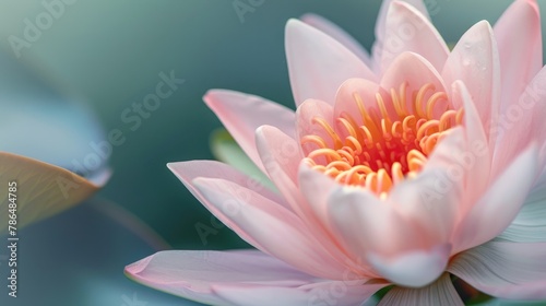 Water Lily Blossom in Delicate Pink Close Up