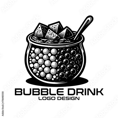 Bubble Drink Vector Logo Design photo