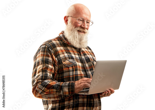 Senior Scandinavian Man with Laptop
