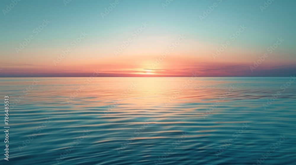 tranquil nature. Beautiful sky in the evening. Serene Gradient Sunset. Peaceful Evening Glow