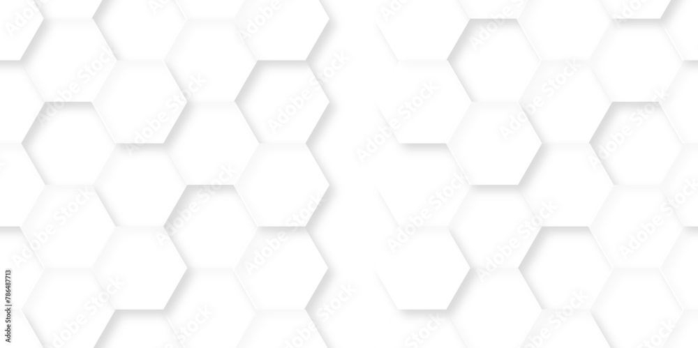 Naklejka premium Abstract background with hexagons Abstract hexagon polygonal pattern background vector. seamless bright white abstract honeycomb background. 