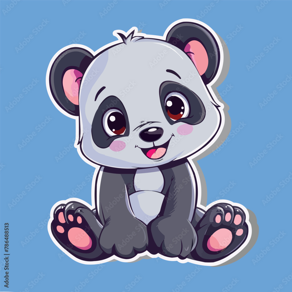 Illustration Cute Baby Panda vector sticker design Illustration Cute Baby Panda vector sticker design