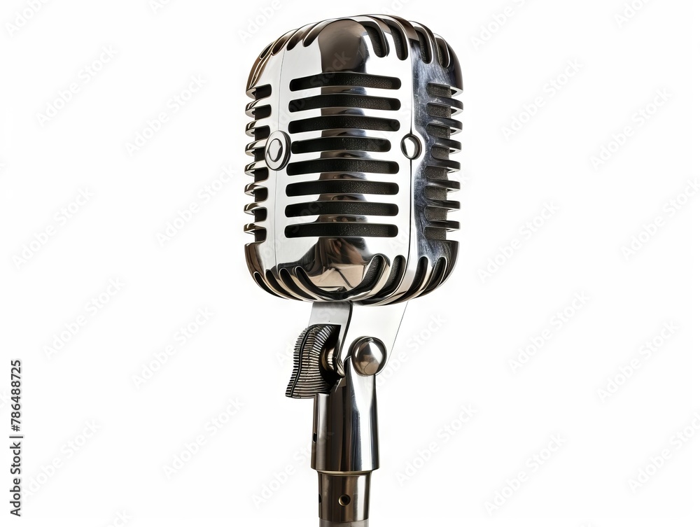 Fototapeta premium A vintage microphone on a white background.