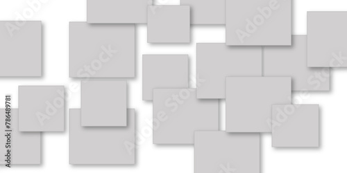 Fototapeta Naklejka Na Ścianę i Meble -  Abstract gray geometric overlapping square pattern. soft shadow on neutral light grey textured background. 3d architecture pattern design. Abstract composition business background for document design.