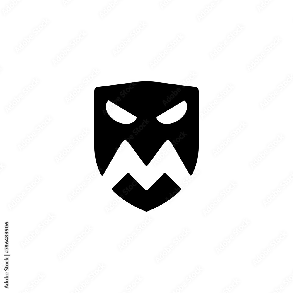 M letter monster face shield logo design M letter monster face shield logo design