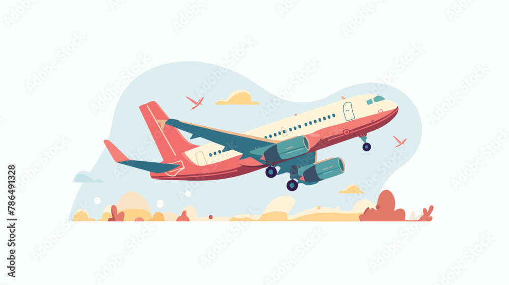 The plane isolated a wonderful journey with comfort flat vector