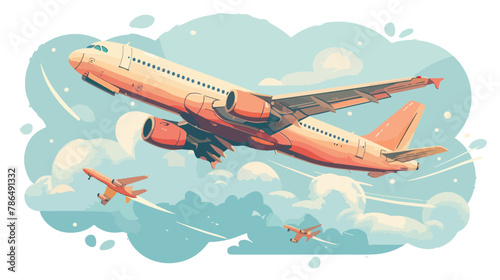 The plane isolated a wonderful journey with comfort flat vector