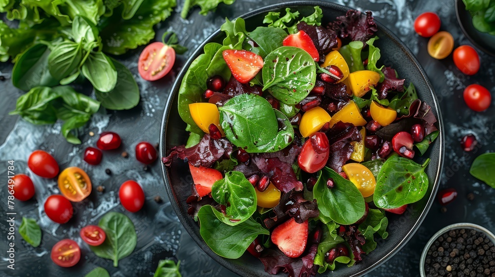 spinach, strawberries, oranges, and cranberries spinach, strawberries, oranges, and cranberries