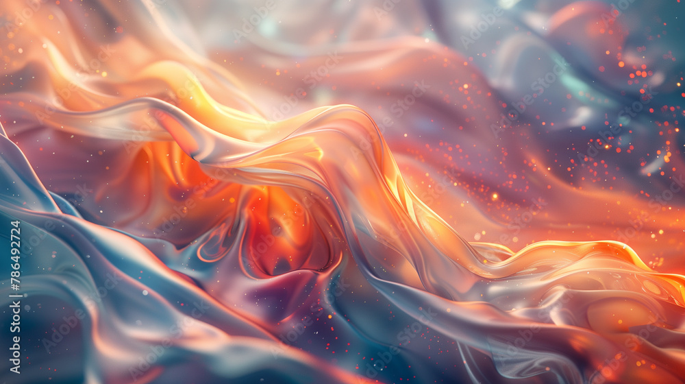 abstract background with fire sparks and silk waves abstract background with fire sparks and silk waves