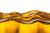 Golden fluid, jelly or fat texture on white background
