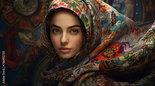 Beautiful Muslim woman participating in creative projects.