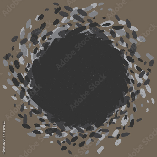 Circle Abstract brush stroke grunge background border vector