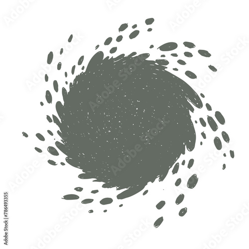 Circle Abstract brush stroke grunge background border vector