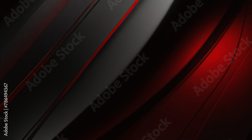 Abstraktes Rot und Schwarz sind helle Muster mit einem Farbverlauf mit Bodenwand, Metallstruktur, weichem Tech-Hintergrund, diagonalem Hintergrund, schwarz, dunkel, elegant, sauber und modern. 
