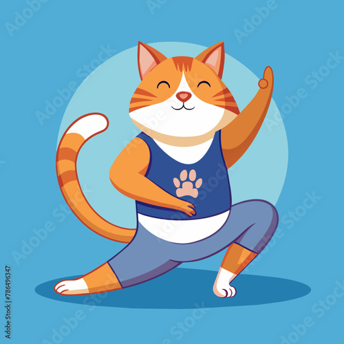 Funny Cat Yoga illustration  © amanmalik