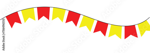 Colorful paper bunting party flags isolated on white background. Colorful bunting party decoration vector. Vector illustration. Eps file 305.