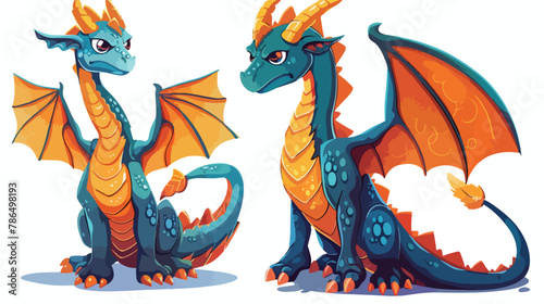 Ute dragon clipart isolated vector illustration Vector