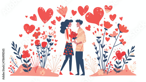 Valentines day February 14. Vector illustrations 