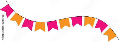 Colorful paper bunting party flags isolated on white background. Colorful bunting party decoration vector. Vector illustration. Eps file 302.