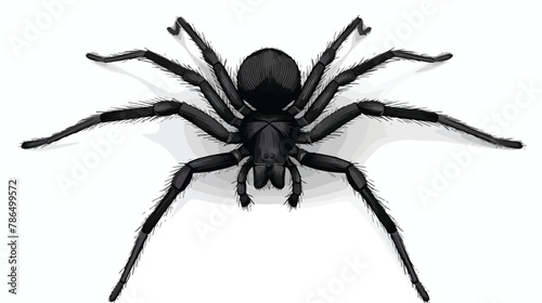 Vector Black Spider flat vector isolated on white  © Megan
