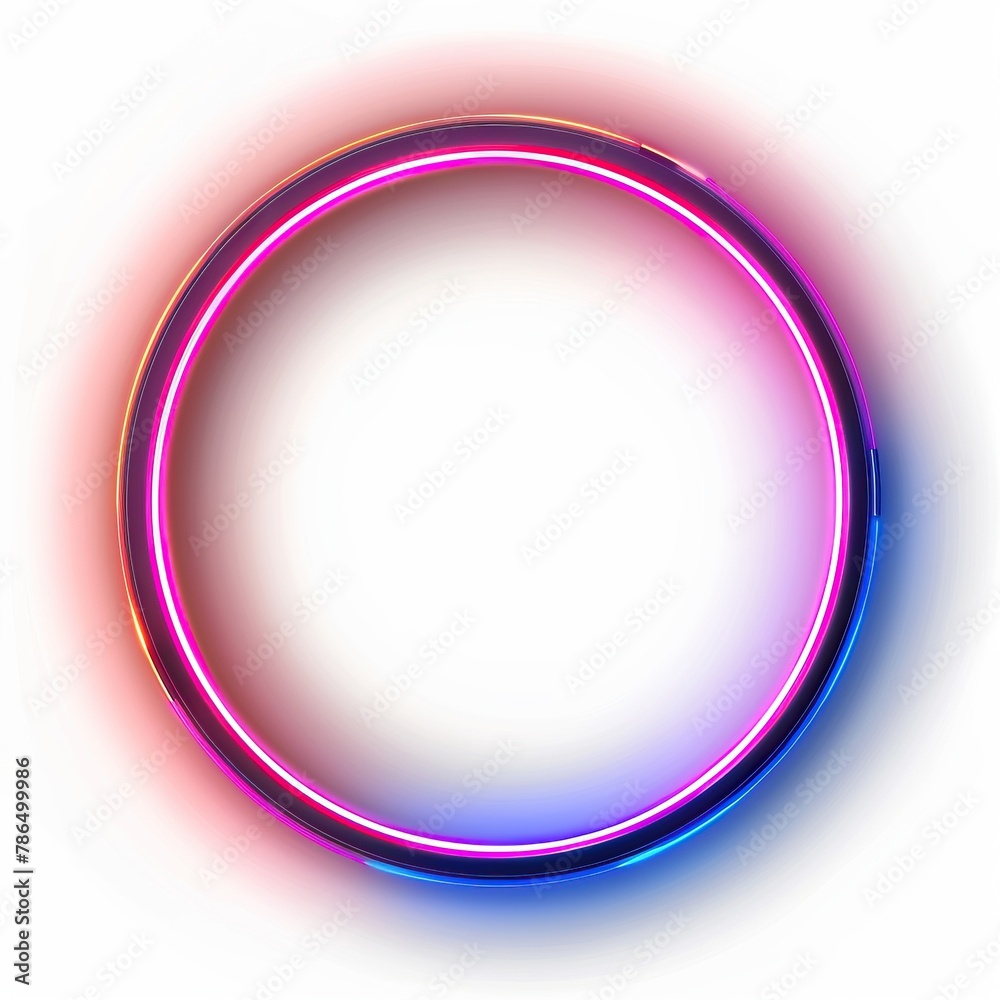 Pink and blue neon circle frame Pink and blue neon circle frame