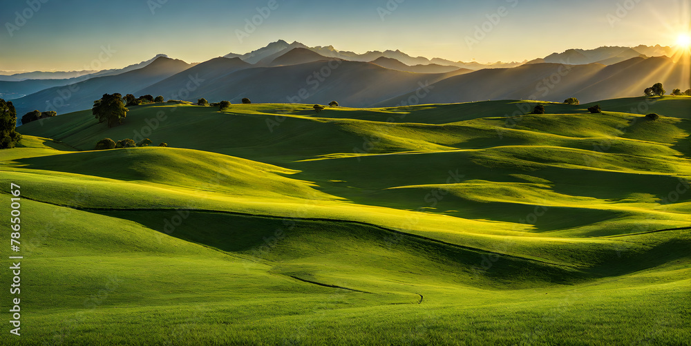 Obraz premium Landscape embracing sunny minimalism