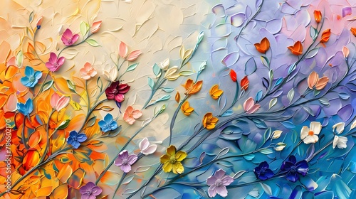 Flower Painting, Flower Texture Painting, Palette Knife Painting, Abstract flower painting
